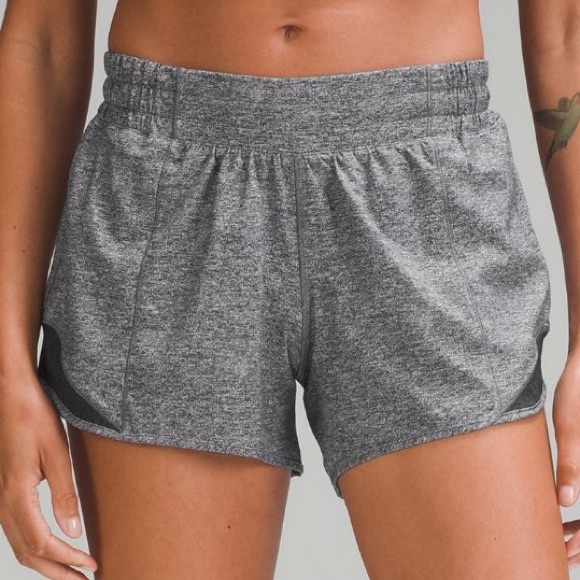 lululemon athletica Pants - Lululemon Hotty Hot Low-Rise Lined Shorts 4” Heather Lux Black/Heathered Gray 4